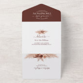 Elegant Solid Burnt Sinaasappel Pampas QR Code Bru All In One Uitnodiging (Buitenkant)