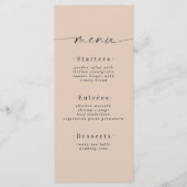 Elegant Solid Color Dusty Champagne Gold Wedding Menu (Voorkant)