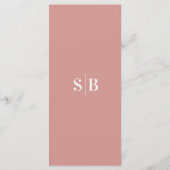 Elegant Solid Color Dusty Roos Pink Weddenschap Menu (Achterkant)