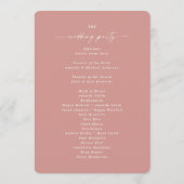 Elegant Solid Dusty Roos Wedding Ceremony Program Programmakaart (Achterkant)