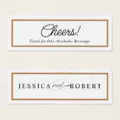 Elegant Solid Gold Border Drink Ticket Cheers Mini Visitekaartjes (Voorkant /achterkant)