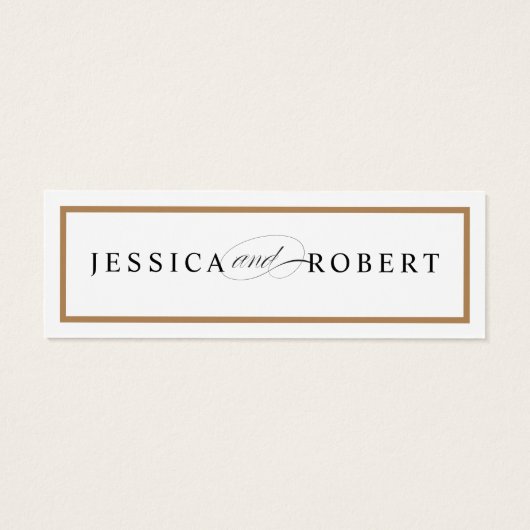 Elegant Solid Gold Border Drink Ticket Cheers Mini Visitekaartjes (Achterkant)