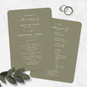 Elegant Solid Lily Green Wedding Ceremony Program Programmakaart