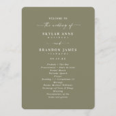 Elegant Solid Lily Green Wedding Ceremony Program Programmakaart (Voorkant)