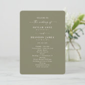 Elegant Solid Lily Green Wedding Ceremony Program Programmakaart (Staand voorkant)