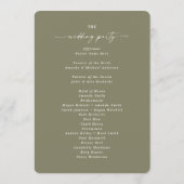 Elegant Solid Lily Green Wedding Ceremony Program Programmakaart (Achterkant)