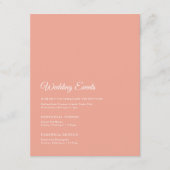 Elegant Solid Peach Wedding Weekend Informatiekaartje (Voorkant)