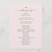 Elegant Solid Porcelain Pink Wedding Ceremony Programmakaart (Achterkant)