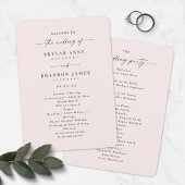 Elegant Solid Porcelain Pink Wedding Ceremony Programmakaart