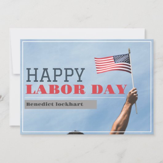 Elegant Solidarity Worker Labor Day met Amerikaans Bedankkaart (Voorkant)