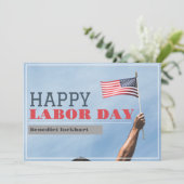 Elegant Solidarity Worker Labor Day met Amerikaans Bedankkaart (Staand voorkant)