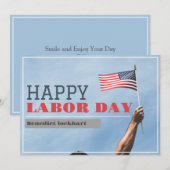 Elegant Solidarity Worker Labor Day met Amerikaans Bedankkaart (Voorkant / Achterkant)