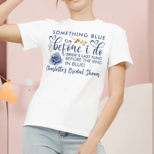 Elegant Something Blue Before I Do Bridal Shower T-shirt