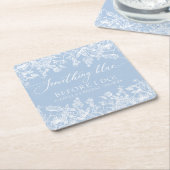 Elegant Something Blue Before I do Bruidsfeest Kartonnen Onderzetters (Schuin)