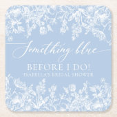 Elegant Something Blue Before I do Bruidsfeest Kartonnen Onderzetters (Voorkant)