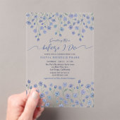 Elegant Something Blue Before I do Floral Acryl Uitnodigingen (Insitu (Draagbaar))