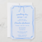 Elegant "Something Blue" Bow Sketch Vrijgezellenfe Kaart (Voorkant)