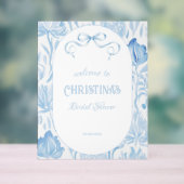 Elegant Something Blue Bruiloft Feest Welkom Bord (Neutraal)
