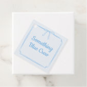 Elegant Something Blue Crew Schattige Boog Bruidsf Bedankjes Labels (In situ)