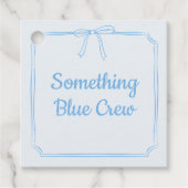 Elegant Something Blue Crew Schattige Boog Bruidsf Bedankjes Labels (Voorkant)