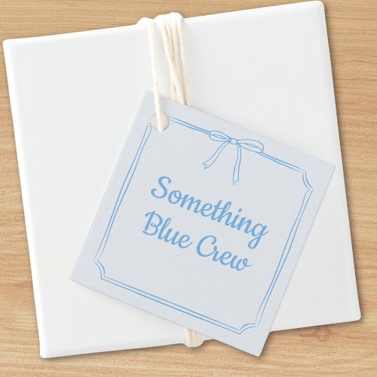Elegant Something Blue Crew Schattige Boog Bruidsf Bedankjes Labels