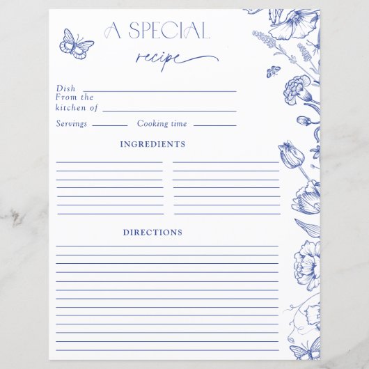 Elegant Something Blue Floral Vrijgezellenfeest Re (Achterkant)