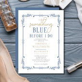 Elegant Something Blue Script Vrijgezellenfeest Kaart