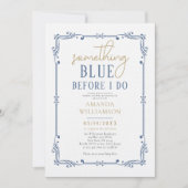 Elegant Something Blue Script Vrijgezellenfeest Kaart (Voorkant)