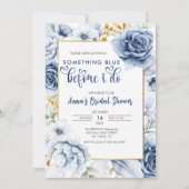 Elegant Something Blue voor ik het doe Bruidsuitva Kaart (Voorkant)