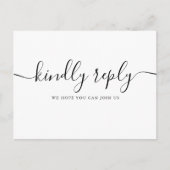 Elegant Song Request RSVP Black and White Uitnodiging Briefkaart (Voorkant)