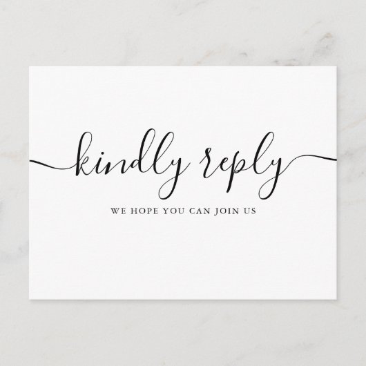 Elegant Song Request RSVP Black and White Uitnodiging Briefkaart (Voorkant)