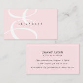 Elegant, Sophisticate Blush Pink Minimal Monogram Visitekaartje (Voorkant / Achterkant)