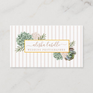 Elegant Sophisticate Floral Foliage Lijst & Stripe Visitekaartje