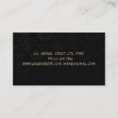 Elegant Sophisticated, Black Damask, Gold Swirl Visitekaartje (Achterkant)