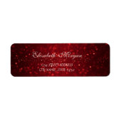 Elegant Sophisticated Bokeh Red Address Etiket (Voorkant)