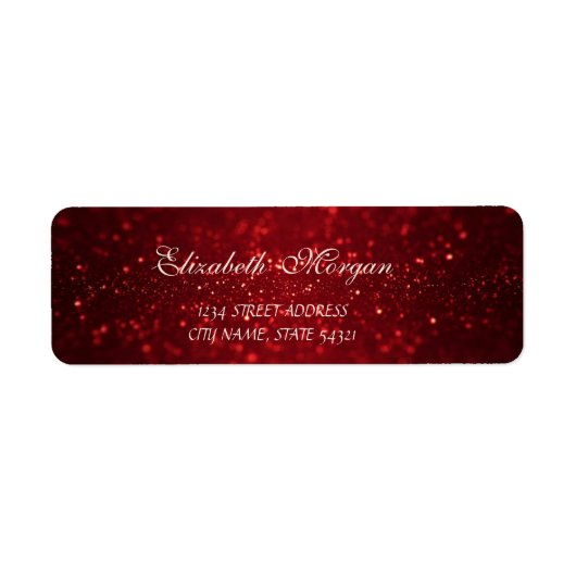 Elegant Sophisticated Bokeh Red Address Etiket (Voorkant)