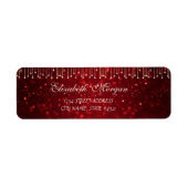 Elegant Sophisticated Bokeh Red Address Etiket (Voorkant)