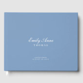 Elegant & Sophisticated Bord Sky Blue Baby shower Gastenboek (Voorkant)