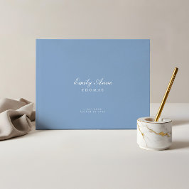 Elegant & Sophisticated Bord Sky Blue Baby shower Gastenboek