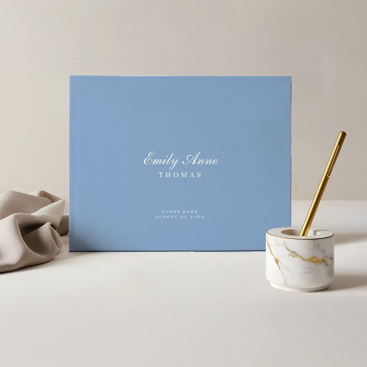 Elegant & Sophisticated Bord Sky Blue Baby shower Gastenboek
