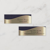 Elegant Sophisticated Faux Gold, Black Damask Mini Visitekaartje (Voorkant / Achterkant)
