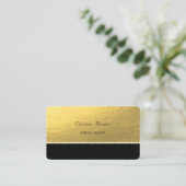 Elegant Sophisticated, Faux Gold, Pearls, Black Visitekaartje (Staand voorkant)