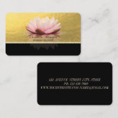 Elegant Sophisticated,Faux Gold,Pearls,Lotus Visitekaartje (Voorkant / Achterkant)