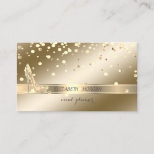 Elegant Sophisticated, Gold Confetti, High Heels Visitekaartje