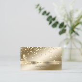 Elegant Sophisticated, Gold Confetti, High Heels Visitekaartje (Staand voorkant)