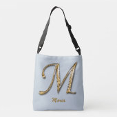 Elegant Sophisticated Gold Letter M Monogram Crossbody Tas (Achterkant)