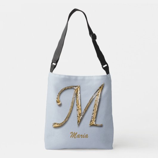 Elegant Sophisticated Gold Letter M Monogram Crossbody Tas (Achterkant)