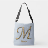 Elegant Sophisticated Gold Letter M Monogram Crossbody Tas (Voorkant)