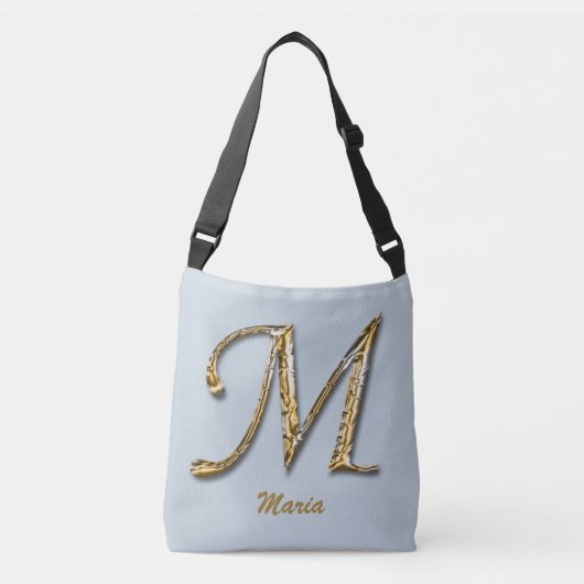 Elegant Sophisticated Gold Letter M Monogram Crossbody Tas (Voorkant)