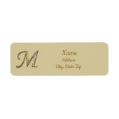 Elegant Sophisticated Gold Letter M Monogram Etiket (Voorkant)